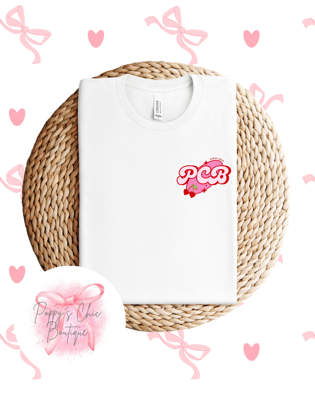 PCB Pinky Logo White Tee