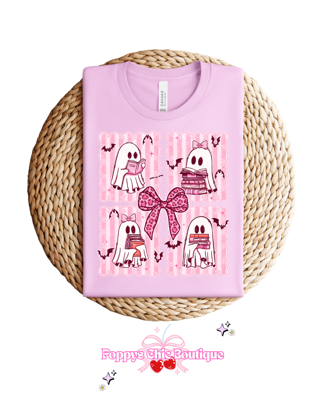 Pink Ghost Stamps tee