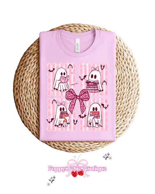 Pink Ghost Stamps tee