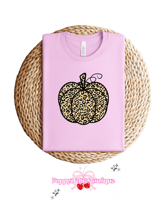 Pink Pumpkin Leopard Tee