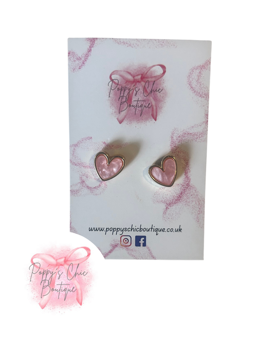 Pink Heart Earrings