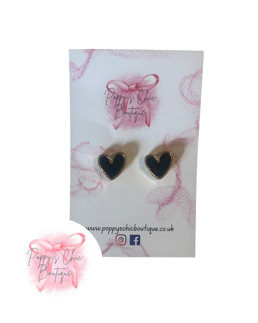Black Heart Earrings