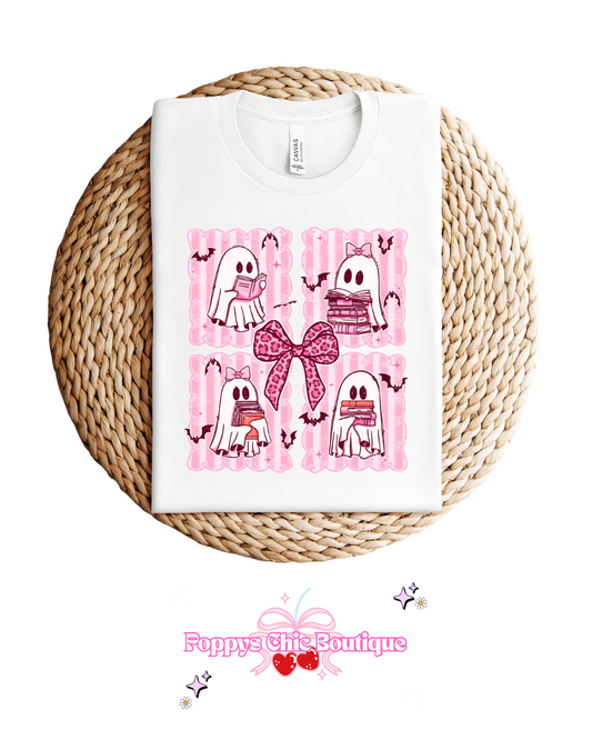 White Ghost Stamps tee