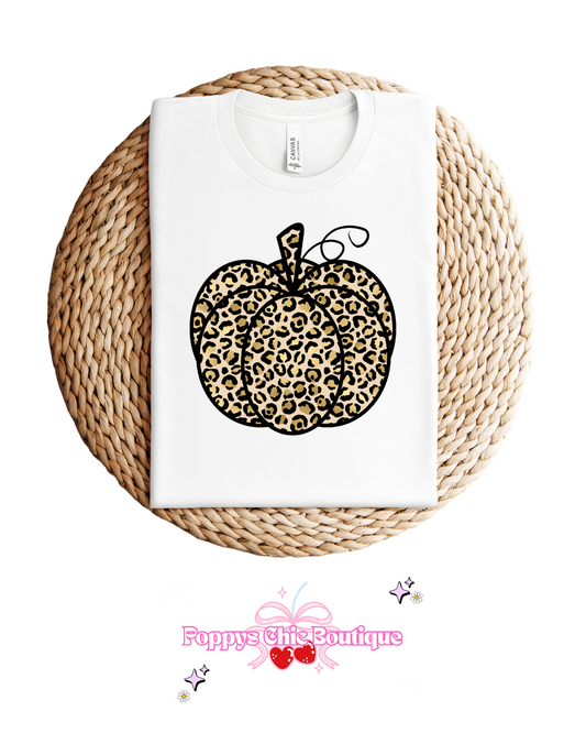 White Pumpkin Leopard Tee