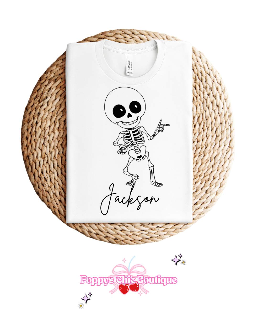 Skeleton tee personalised