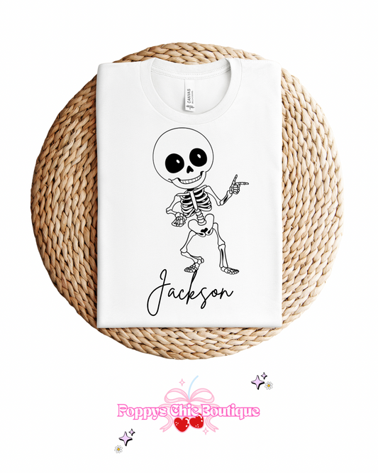 Skeleton tee personalised