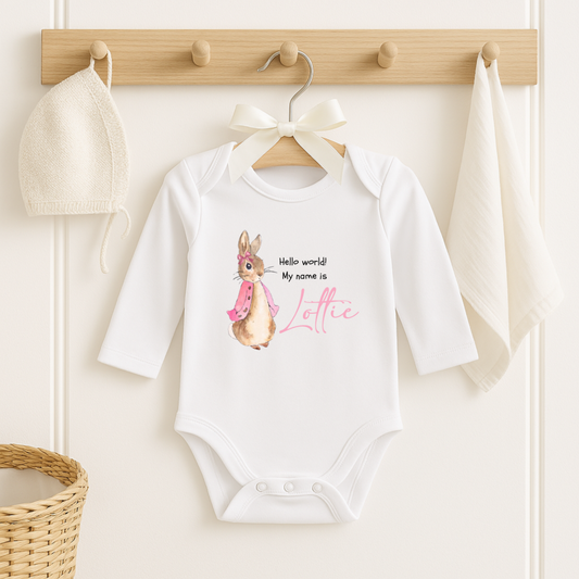 Pink Peter rabbit baby vest